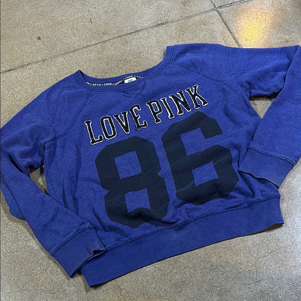 PINK Victoria's Secret Blue Love Pink 86 Top